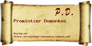 Promintzer Domonkos névjegykártya